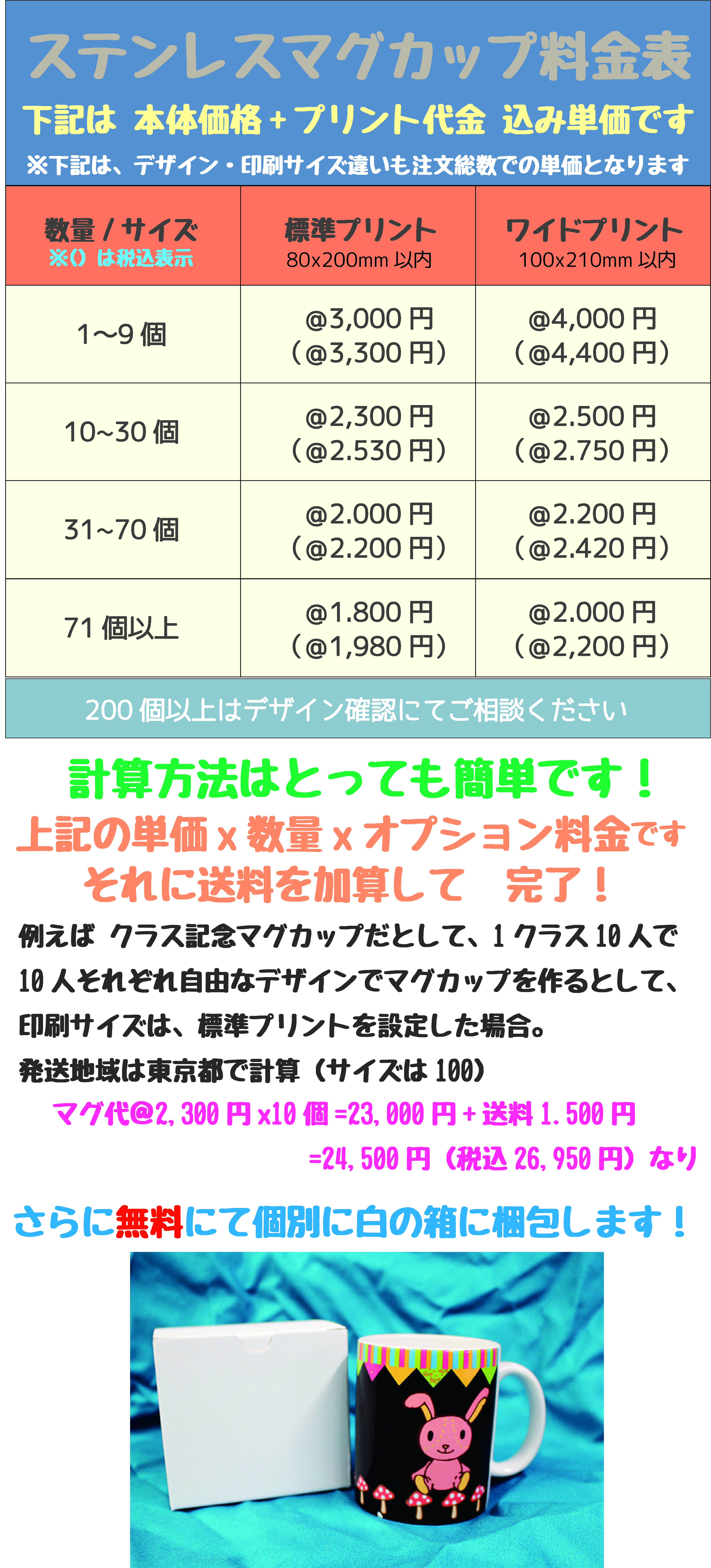 ステンレスマグカップの料金|きりはりくらぶ